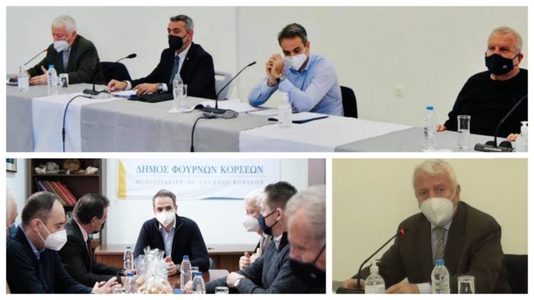 Ο Περιφερειάρχης Β. Αιγαίου Κωνσταντίνος Μουτζούρης στη συνάντηση με τον Πρωθυπουργό