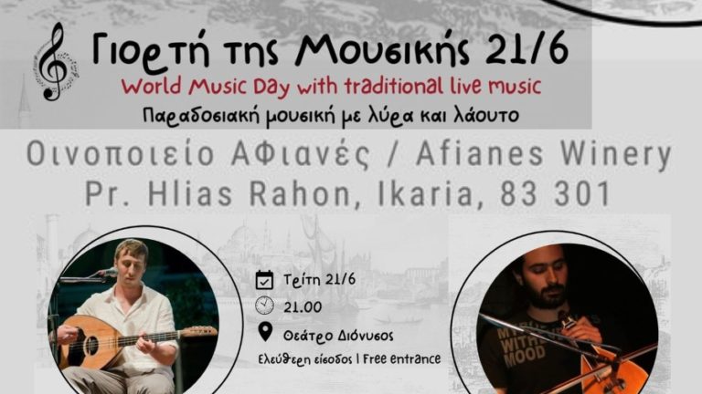 Γιορτή της μουσικής με λύρα & λαούτο στον Προφήτη Ηλία Ραχών το βράδυ της Τρίτης 21/6