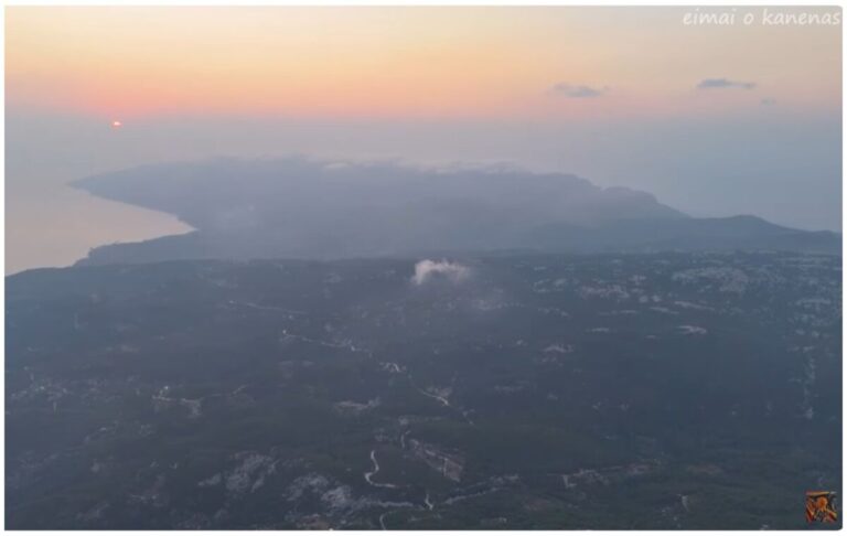 Αυγή σε μεγάλο υψόμετρο πάνω από την Ικαρία, με ήχο από το πανηγύρι του Χριστού Ραχών