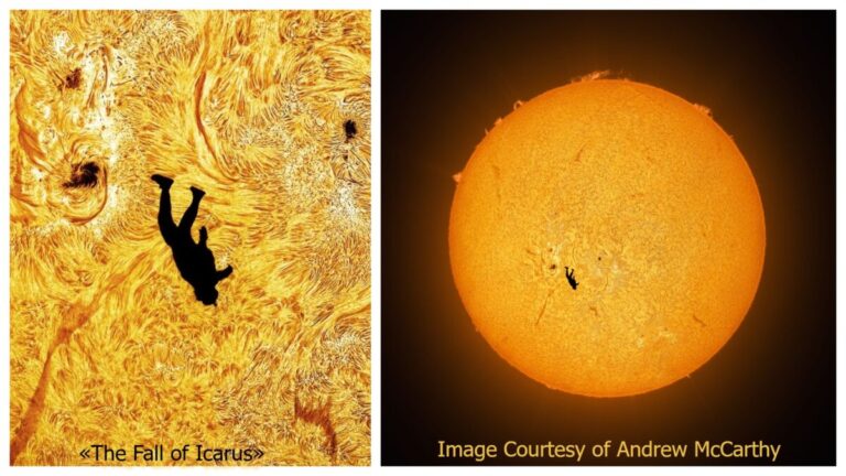 Αστροφωτογραφία: Η ανθρώπινη σιλουέτα μπροστά στον Ήλιο σε ελεύθερη πτώση